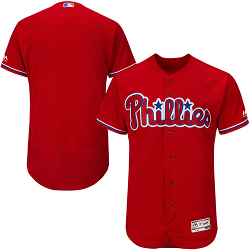Phillies Blank Red Flexbase Authentic Collection Stitched MLB Jersey